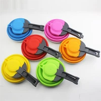outdoor portable silicone kettle foldable collapsible silicone kettle 1 2l 304 stainless steel bottom food grade silicone
