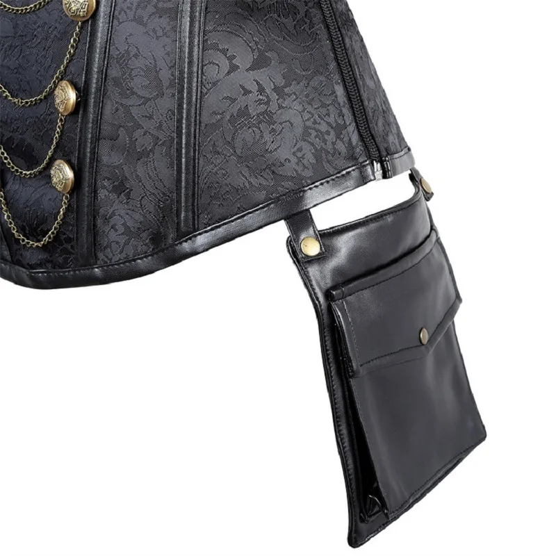 Стимпанк сексуальные женские корсеты корсет с отложным воротником Топы в стиле