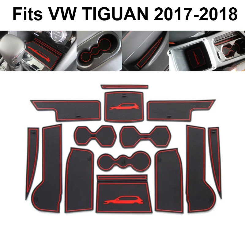 1 комплект для Volkswagen VW TIGUAN 2017 2018 коврик внутренней двери автомобиля слота ворот