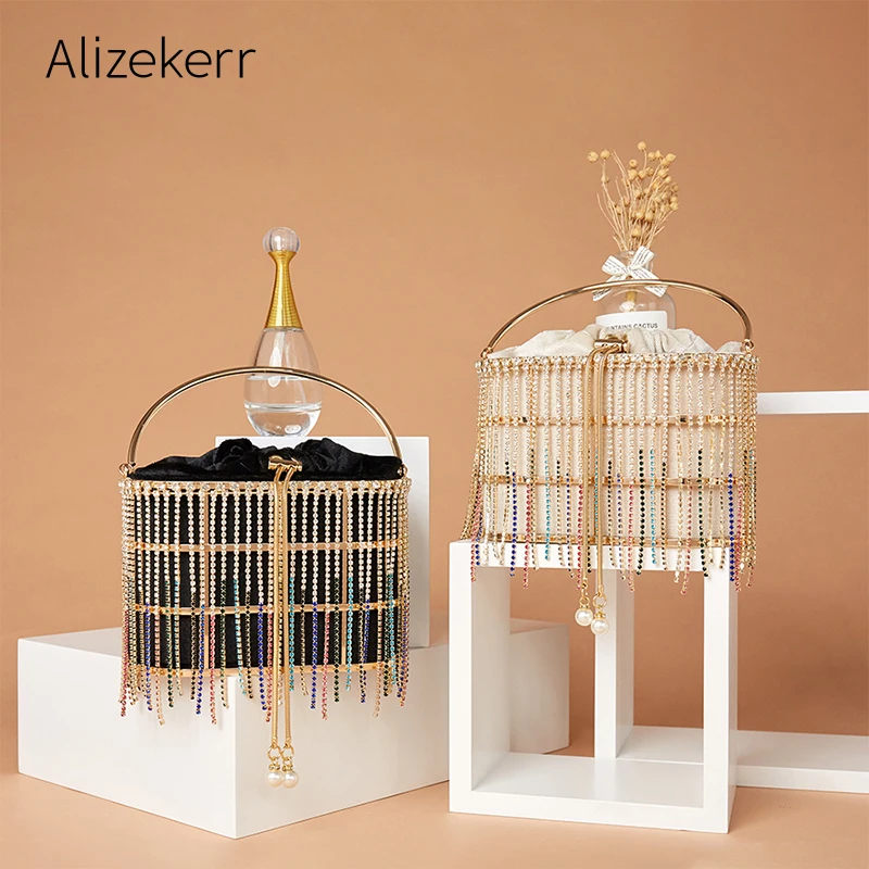 Цвет стразы вечерняя сумка клатч с кисточкой для женщин 2020 Корейская роскошная