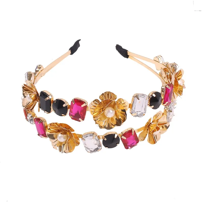 Повязка для волос ручной работы Lalynnly роскошная Двухуровневая свадебная повязка