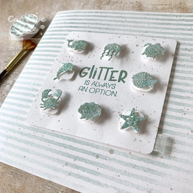 Маленькая серия Ocean металлические режущие штампы трафарет для скрапбукинга DIY
