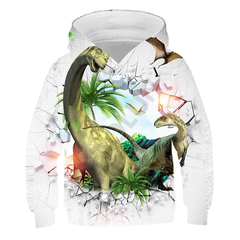 

4-14 Years Kids 3D Dinosaur Hoodie New Fashion Pullover Hoodies Casual Long Sleeve Sweatshirt Boys Girls Clothes Cartoon Tops