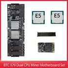Материнская плата для BTC X79 с двойным процессором, материнская плата DDR3 8 PCI-E X16 с процессором E5-2620, RECC 8G DDR3 ПАМЯТЬ 120G MSATA SSD для поддержки 3060 GPU