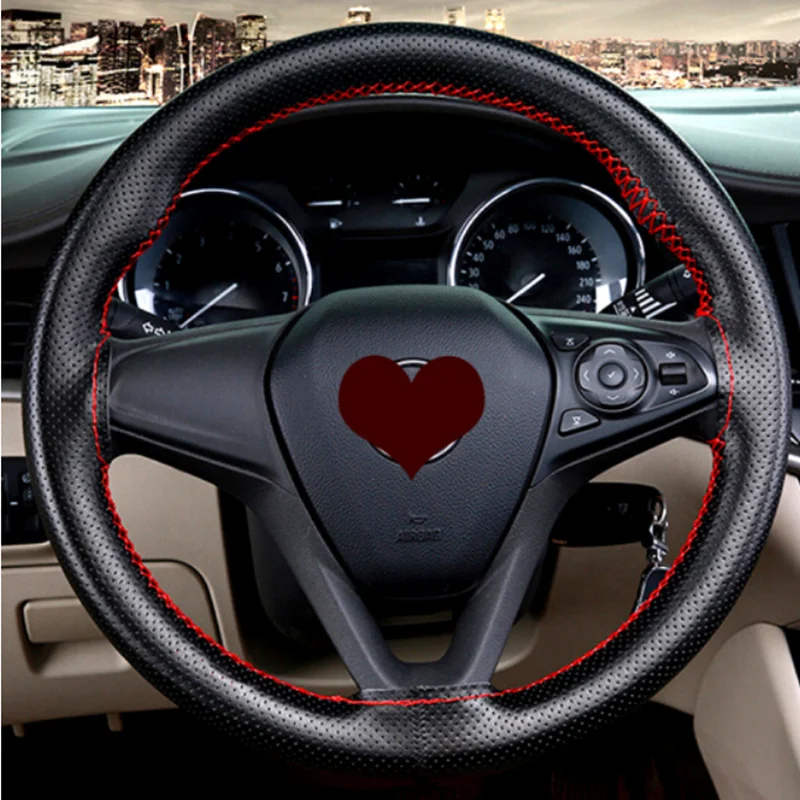

Genuine Leather Car Steering Wheel Cover Universal For Chevrolet Cruze Aveo Lacetti Captiva Cruze Niva Spark Orlando Epica Sail