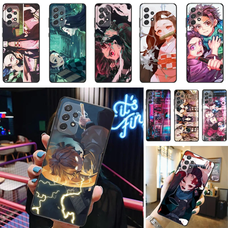 

Demon Slayer Kimetsu No Yaiba Kamado Nezuko Agatsuma Zenitsu Kamado Tanjirou Phone Case For Samsung Galaxy A52 4G 5G A72 Cases