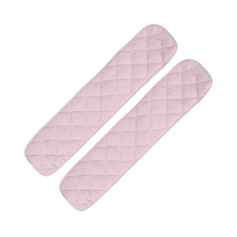

F62D 2Pcs Cotton Crib Protection Wrap Edge Safe Teething Protector Baby Anti-bite Solid Color Bed Fence Guardrail Rail Cover