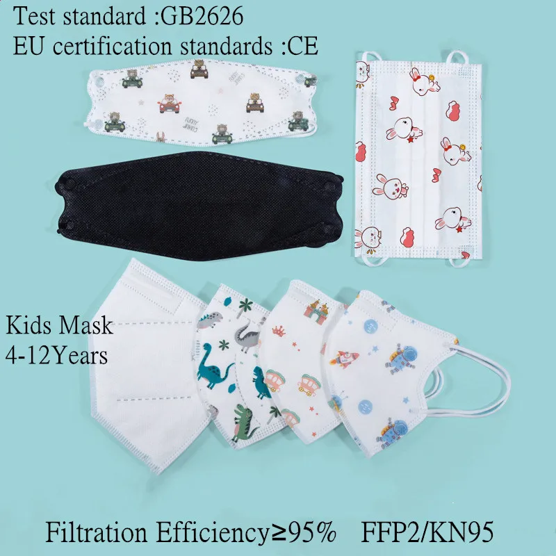 5-100PC FFP2 Masks For Kids Cartoon Disposable Mask Protective Mascarilla FFP2 CE Homologada Breathable KN95 Face Mask Masque