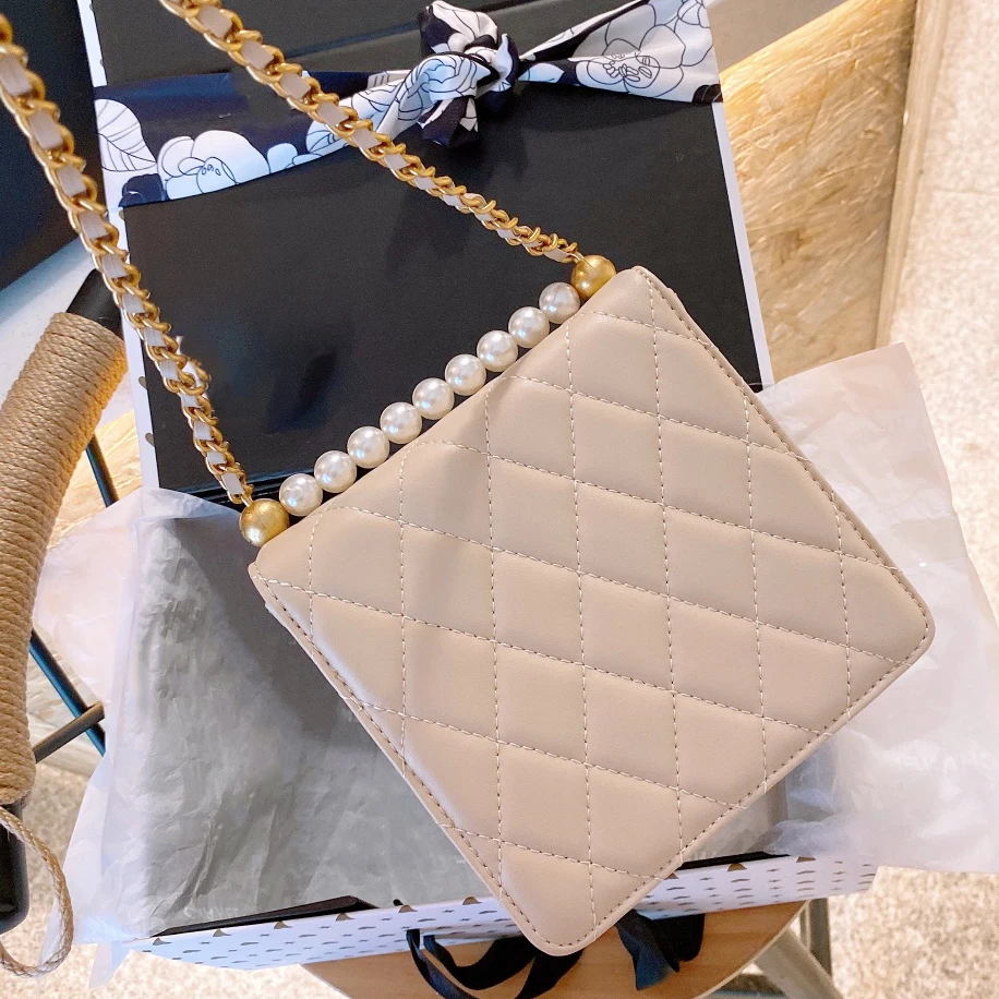 

Ladies Handbags Shoulder Crossbody Bag Mobile Phone Purses Luxury Designer High Quality Pearl Cute Leather Backpack