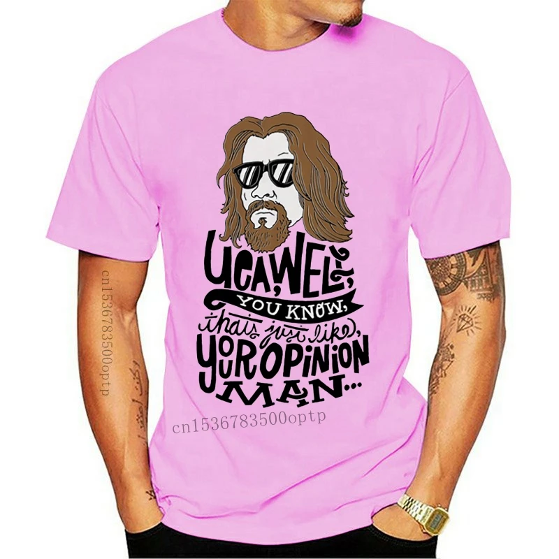 

Большая забавная футболка Lebowski, новые футболки с круглым вырезом, топы с коротким рукавом, Необычная футболка