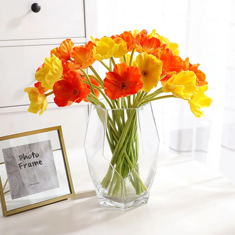 

Spring Artificial Mini Real Touch PU Corn Poppy Artificial Flowers DIY Wedding Christmas Party Home Flower Silk Decoration