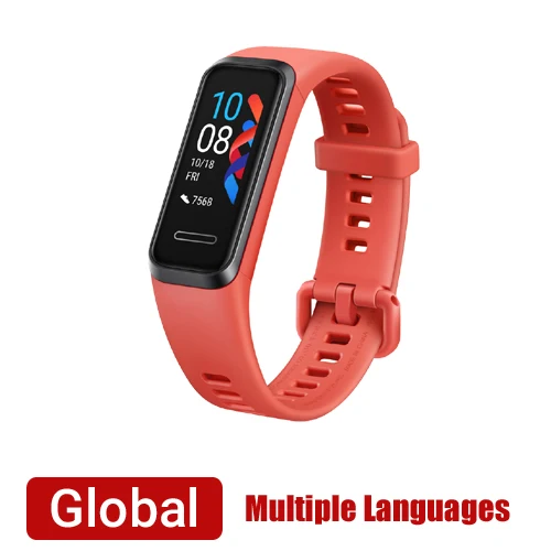 Orange Смарт-часы huawei Band 4, глобальная версия, Смарт-часы, пульсометр, монитор здоровья, новые часы с usb-разъемом, зарядка, защита от воды - Цвет: Orange