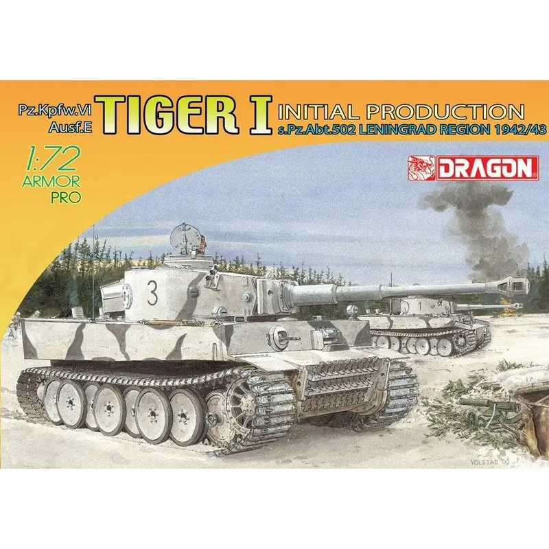 DRAGON 7376 1/72 Tiger I Inital products s. Pz. Abt.502 lengrade Region 1942/43 масштабный модельный комплект|Наборы