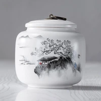 ceramic large tea caddies handmade chinese moisture proof seal tea coffee sugar storage jars caja para te home storage dg50tc