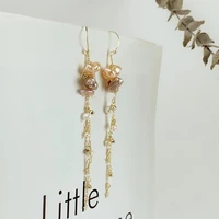 korean elegant natural freshwater pearl tassel earrings for women 2019 new fashion elegant pendientes oorbellen jewelry gift