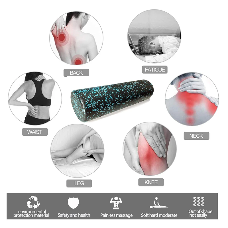 

Yoga Block Roller Massage Ball Set Eva Fitness Foam Roller Pilates Body Massage Exercises Gym with Trigger Points Massage Roller