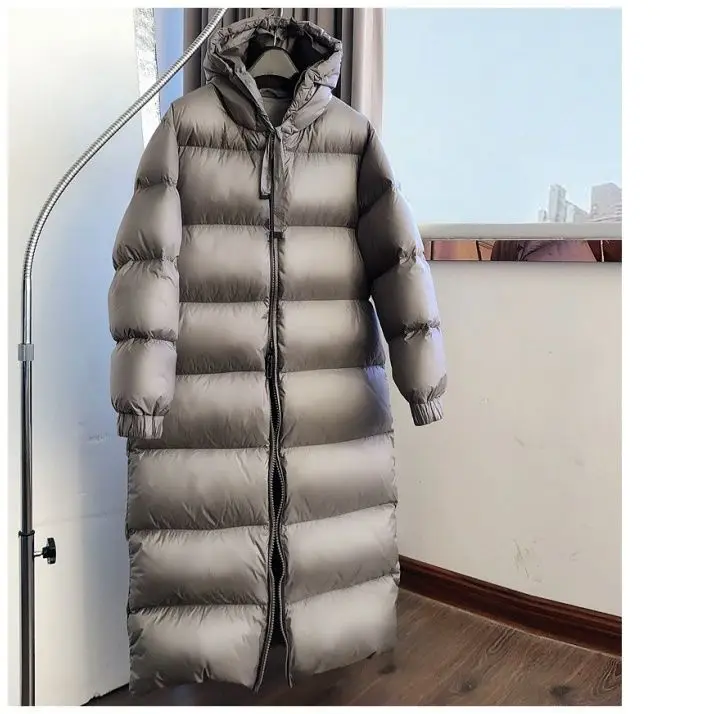 

2022 Long Winter Coat Women Spliced Hooded Down Parkas Ladies New Warm Winter Jacket Women Loose Jacket Coat Clothing