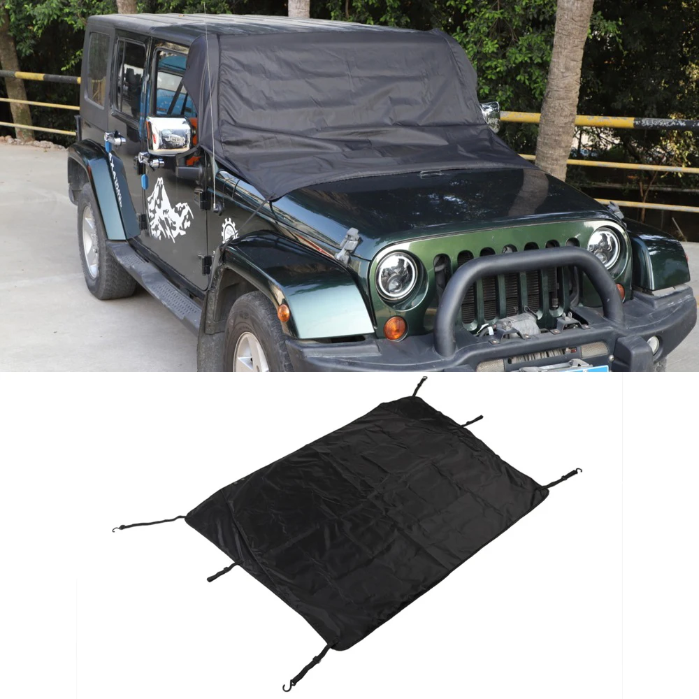 

Front Windshield Sunshade Sun Visor Snow Protect Cover For Jeep Wrangler JK JL 2007-2018 2019 2020 2021 2022 Black Car Accessory