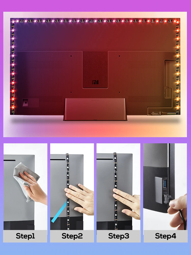 Цветная (RGB) Светодиодные ленты светильник USB ТВ Экран DC 5V SMD5050 ИК Управление/Bluetooth