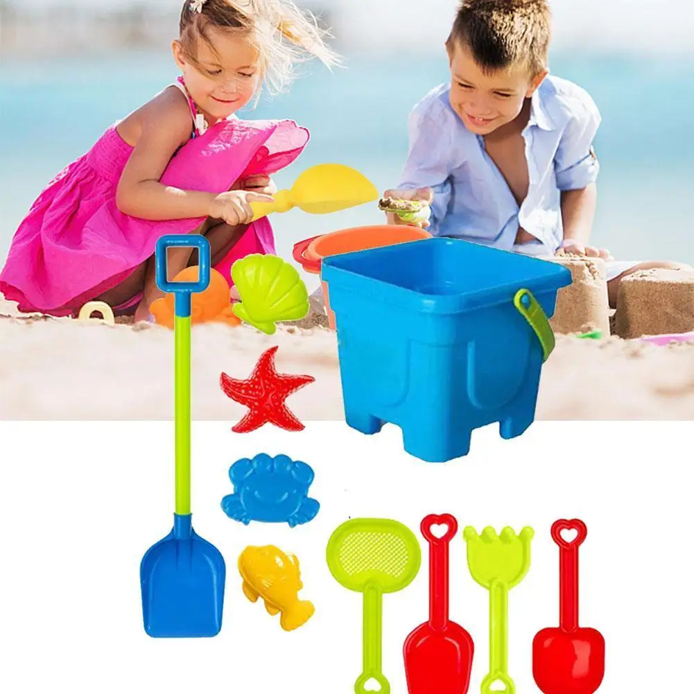 

10pcs Beach Tools Set Sand Playing Toys For Kids Fun Tools Water Shovel Seaside Gifts Tool Beach Child Sandglass F3C0