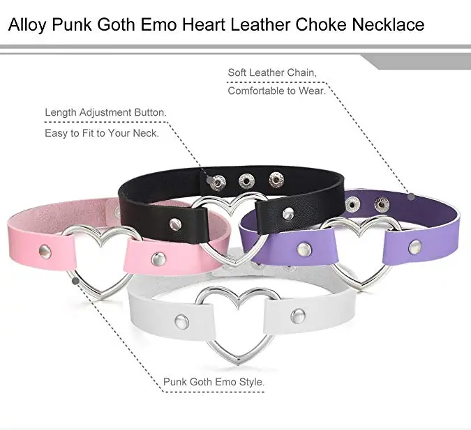 Трендовое сексуальное панк готическое кожаное колье чокер в виде сердца
