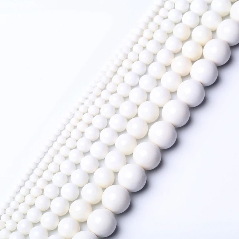 

Wholesale 100% Natural Shell Beads White Tridacna Shell Round Beads 4/6/8/10/12mm DIY Charm Beads For Women jewelry Making Whole