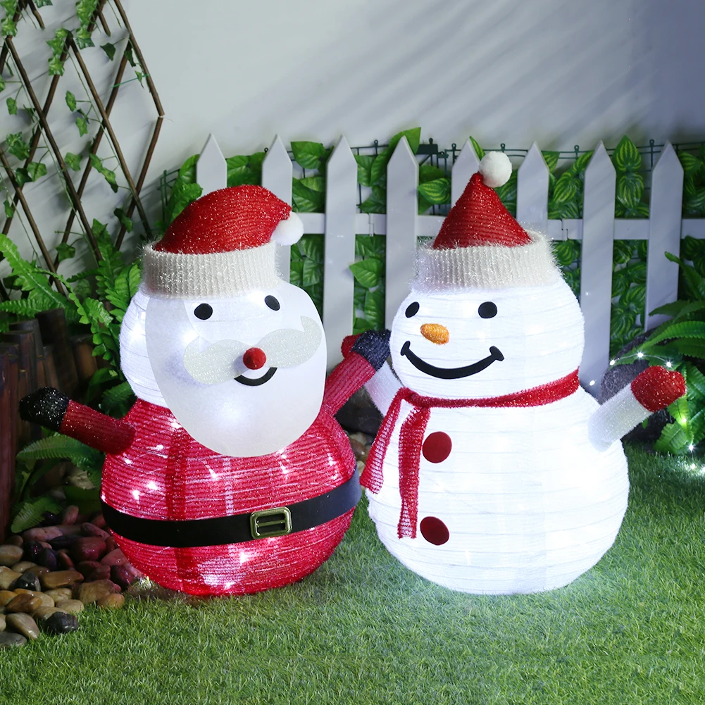 

Christmas Decorative Luminous Lamp Xmas Snowman Santa Lantern With LED For Outdoor Garden Porch Christmas Decor Props