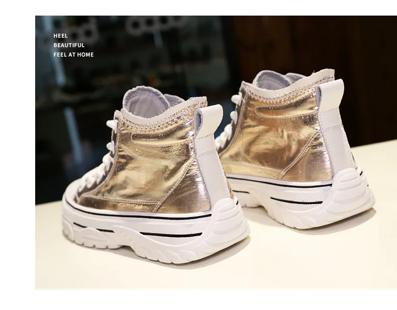 Новинка года; модная обувь; женские высокие кроссовки; Женская обувь в стиле хип-хоп; ботильоны; Basket Femme; обувь с блестками на массивном каблуке
