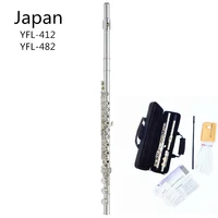 made in japa concert flute cupronickel plated silver 16 holes c key woodwind instrument with gloves mini screwdriver padded case