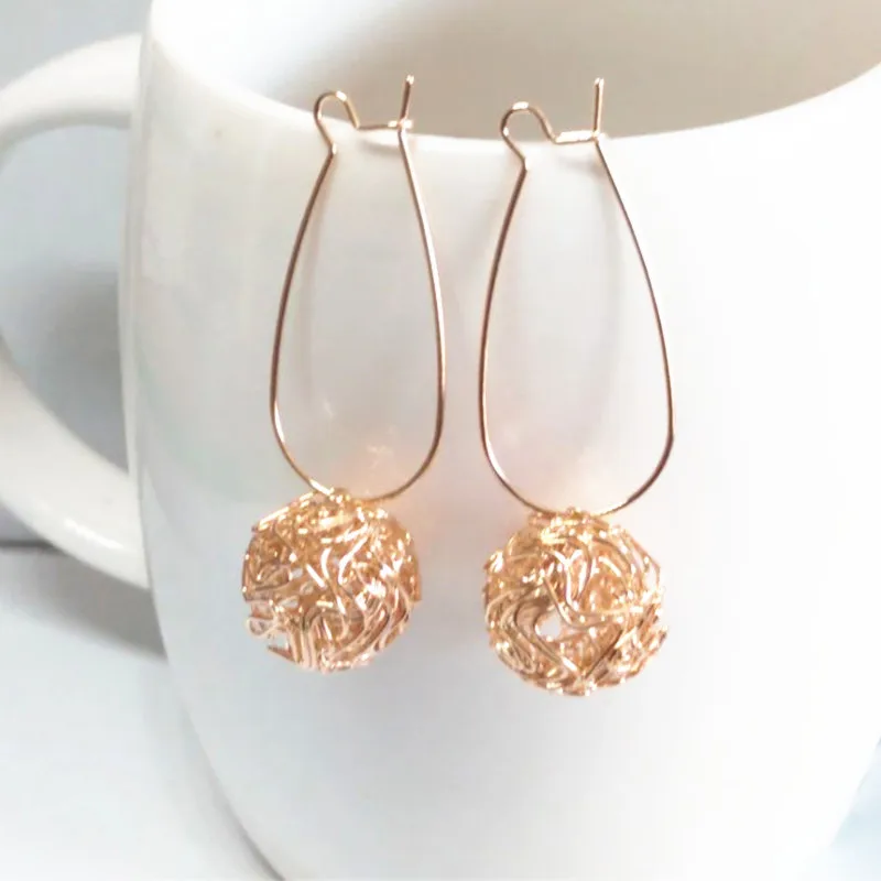 Модные Ретро ювелирные украшения с пустыми шариками для девочек женские серьги