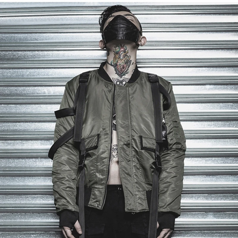 Мужская куртка ветровка в стиле хип хоп уличная одежда панк стиль повседневное