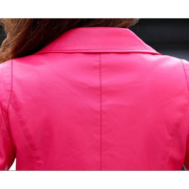 2019 натуральная кожа куртка пальто для женщин тонкий короткий дизайн Осень-зима