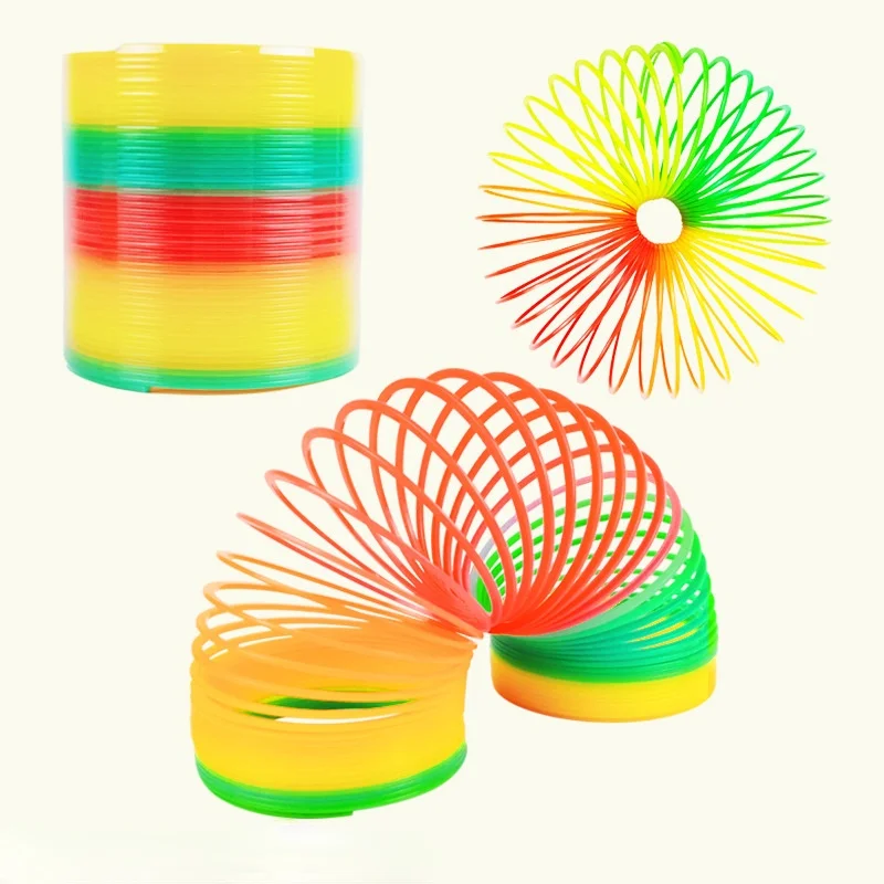 

Large Rainbow Circle Spring Toys Child Spring Circle Magic Hula Hoop Child Telescopic Spring Fun Gift Fashion Decompression Toys