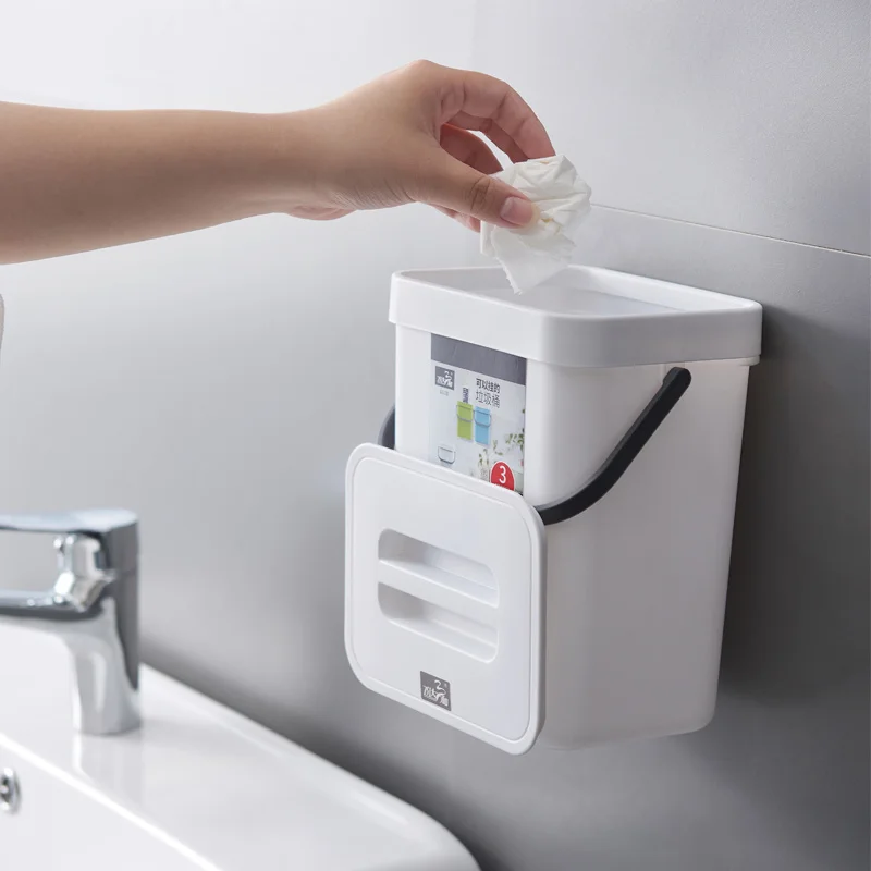 

Bathroom Wall Mounted Trash Can Kitchen Waste Bin Living Room Dustbin Toilet Trash Cans Bedroom Garbage Bucket Nordic Style