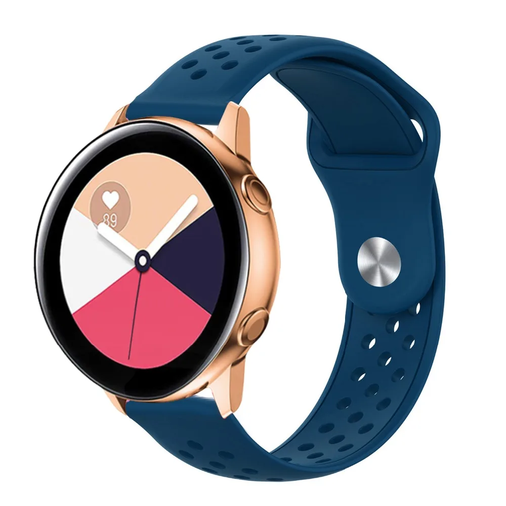 Спортивный 20 мм силиконовый браслет для samsung Galaxy Watch Active band/браслет для Garmin Vivoactive 3 Forerunner 245 245M
