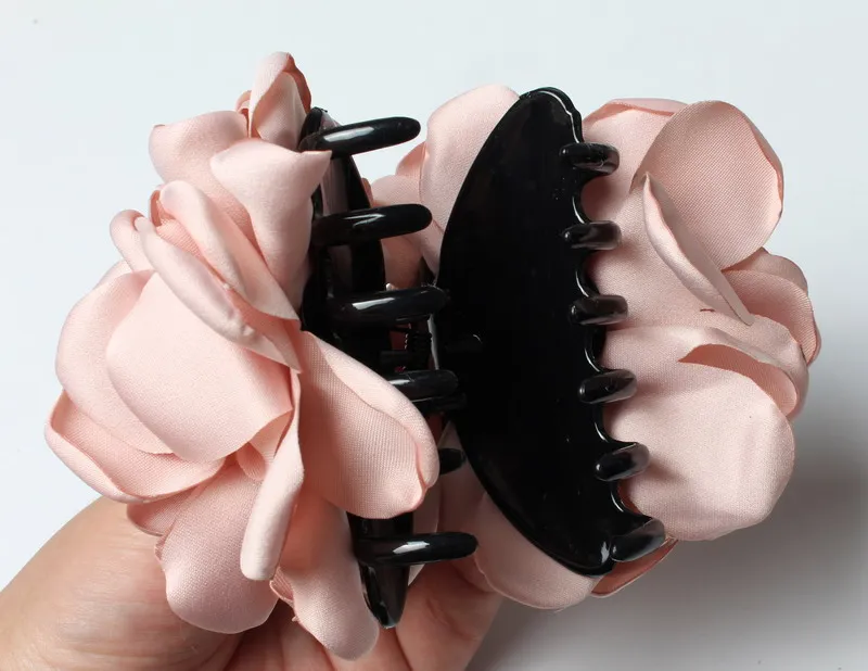 

Big Flower Plastic Hair Claw Clips Women Girls Hair Crab Clamps Fabric Headband Ponytail Holder Make Up Hair Accessories Fashion