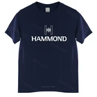 Мужская хлопчатобумажная футболка с круглым вырезом и логотипом Hammond  Оргель  Лесли  Клавиатура  Аналоговый  Мужская футболка синтезатора черного цвета