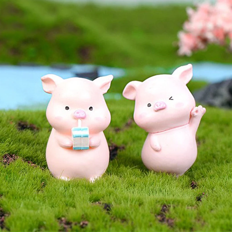 

6pcs Mini Piggy Car Dashboard Toys Dolls Figures Home Car Decoration For Auto Accessories Cartoon Pig Cute Car Ornaments Gifts