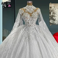 floria dubai couture beaded wedding dresses 2022 robes de mariee women saudi arabia bride dress lace crystals long bridal gowns
