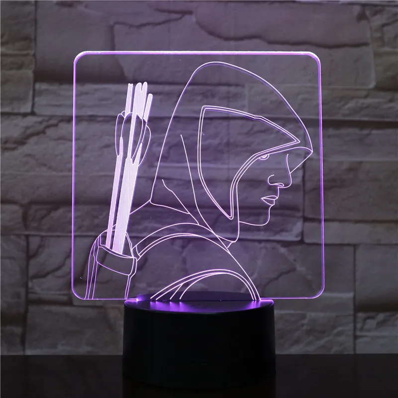 

3D-2139 Man With Arrows LED Acrylic Night Light with 7 Colors Touch Remote Control Illusion Change Gift