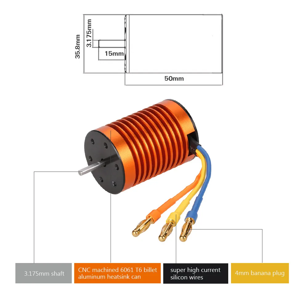GoolRC F540 3000KV водонепроницаемый бесщеточный мотор для 1/10 RC автомобиля WLtoys 10428/12428 HG