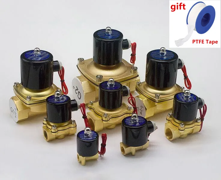 

Freeshipping Gas Water Pneumatic Electric Solenoid Valve Water Air DC/24V/12V AC/220V 2W-06/08/10/15/20/25/32/40/50, NC, 2 Way