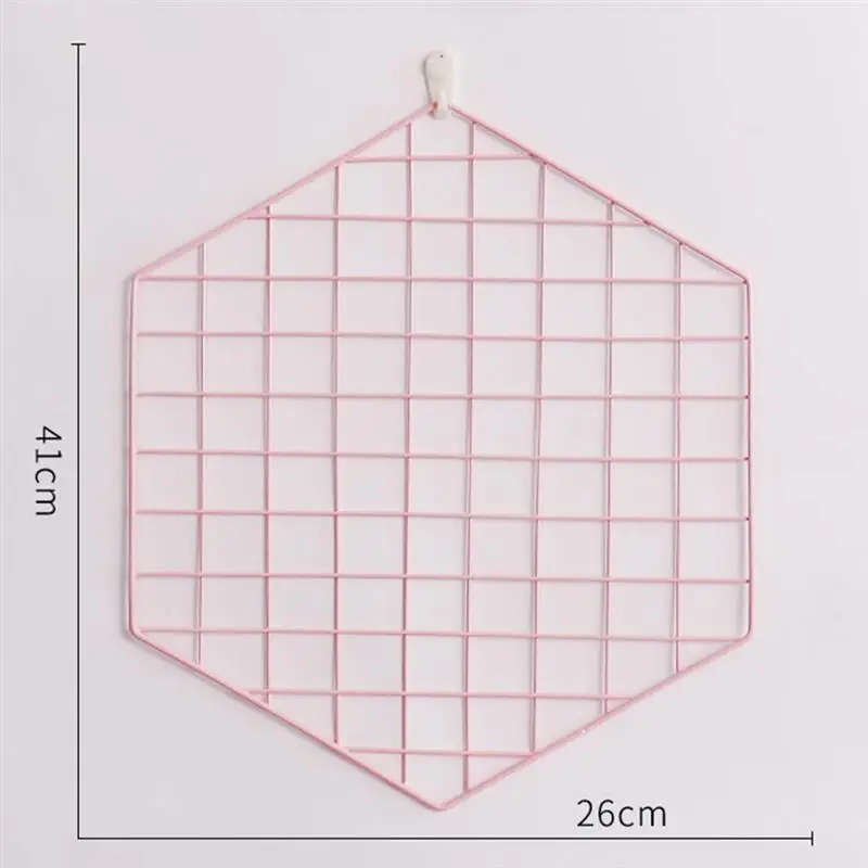 1pc Простой однотонный цвет железная квадратная сетка фото стена DIY креативный декоративный фото висячий дисплей металлическая сетчатая панель реквизит для фотографии - Цвет: 1pc