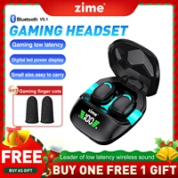 zime g7s bluetooth earphone wireless 5 1 tws low latency gaming earphones stereo sound bass noise reduction with mic waterproof