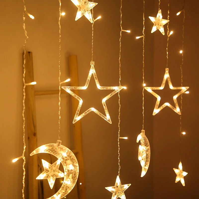 

Star Light String Warm Curtain Light Garlands LED Christmas Decor for Home 2021 Navidad Noel Christmas Ornaments Tree New Year