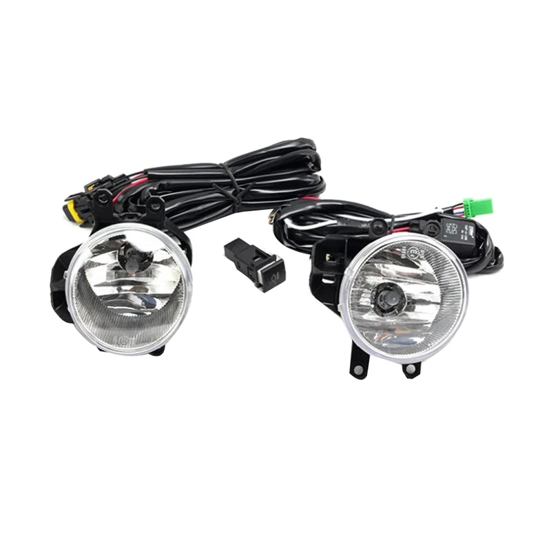 Автомобильный ПТФ в передний бампер сборе комплект с лампочкой переключатель