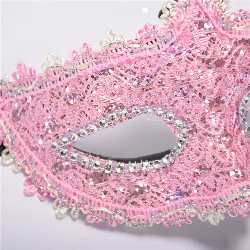 Изысканная Венецианская Маскарадная маска со стразами и кружевом для