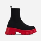 Носки для пары, обувь, новинка 2021 года, женская зимняя обувь для девочек, повседневная обувь на толстой подошве, сетка большого размера, красные вязаные короткие сапоги, женские большие размеры