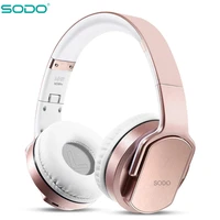 sodo mh2 wireless headphones speakers 2 in 1 foldable hifi stereo bluetooth compatible 5 0 headphones with mic support tffm