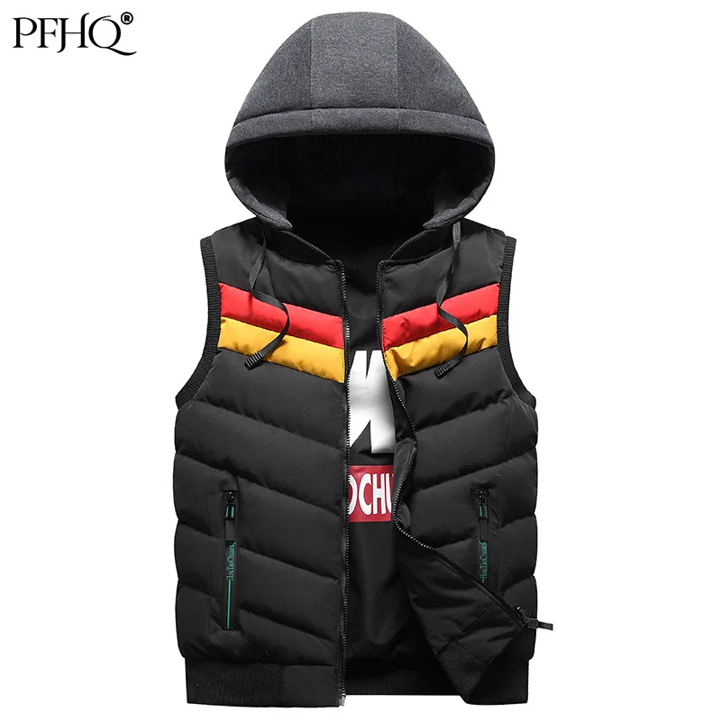 

Жилет Мужской Двусторонний без рукавов, с капюшоном, на осень и зиму